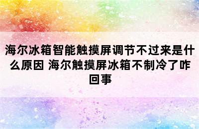 海尔冰箱智能触摸屏调节不过来是什么原因 海尔触摸屏冰箱不制冷了咋回事